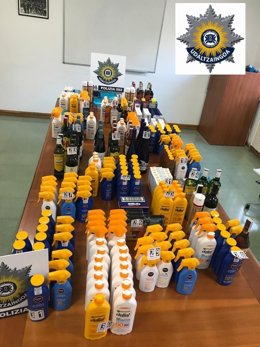 Material incautado a los sospechosos