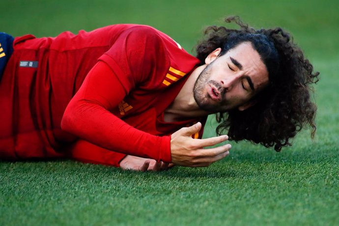 Archivo - Marc Cucurella of Spain Sub21 hurts during the UEFA Under 21 Championship football match played between Spain and Kazakhstan at Santo Domingo stadium on october 13, 2020 in Alcorcon, Madrid, Spain.
