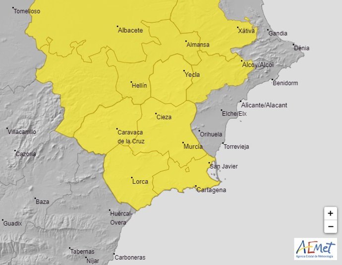 Meteorología advierte de lluvia hasta 20 litros en una hora y tormentas con posibilidad de granizo para este sábado
