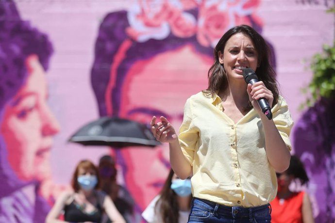 La ministra de Igualdad, Irene Montero, durante un acto