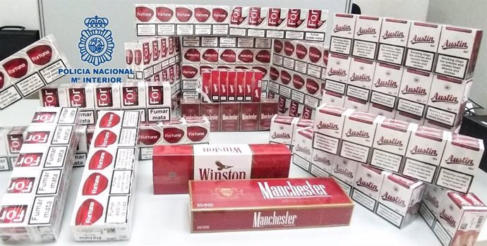 Cajetillas de tabaco intervenidas.