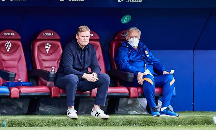 Ronald Koeman, coach of FC Barcelona, during the Spanish league, La Liga Santander, football match played between SD Eibar SAD and Barcelona FC at Ipurua stadium on May 22, 2021 in Eibar, Spain.