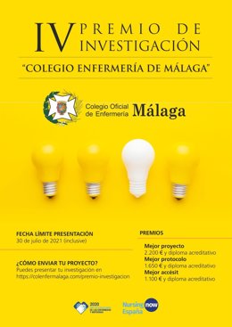 Cartel del premio de investigación del Colegio de Enfermería de Málaga