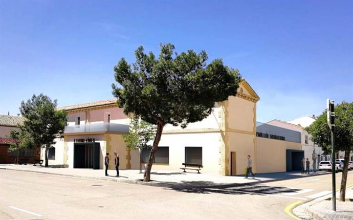 Fachada Exterior Proyectada De Las Reformas En El Centro De Convivencia De Personas Mayores De San Juan De Mozarrifar, En Zaragoza.
