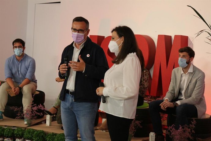 El secretario general del PSRM y portavoz del Grupo Parlamentario Socialista, Diego Conesa, en Ceutí, en un acto organizado por las Juventudes Socialistas, en el que ha participado Omar Anguita