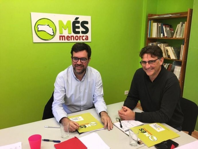 El coordinador de MÉS per Mallorca, Antoni Noguera, y el coordinador de MÉS per Menorca, Dami Moll.
