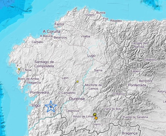 Localización de los terremotos registrados