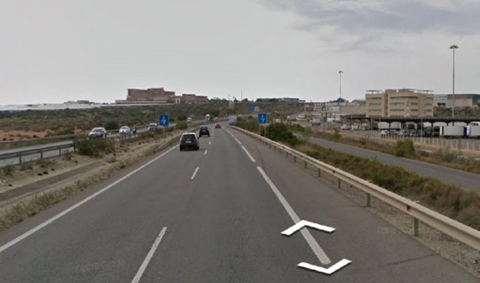 Punto de la A-7 donde ha tenido lugar el accidente