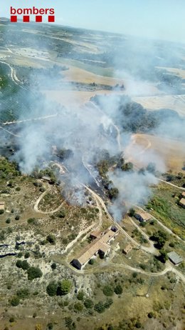 Imagen del incendio en Sers (Lleida)