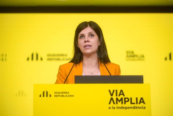 La secretaria general adjunta y portavoz de ERC, Marta Vilalta, en rueda de prensa telemática en una imagen de archivo. 