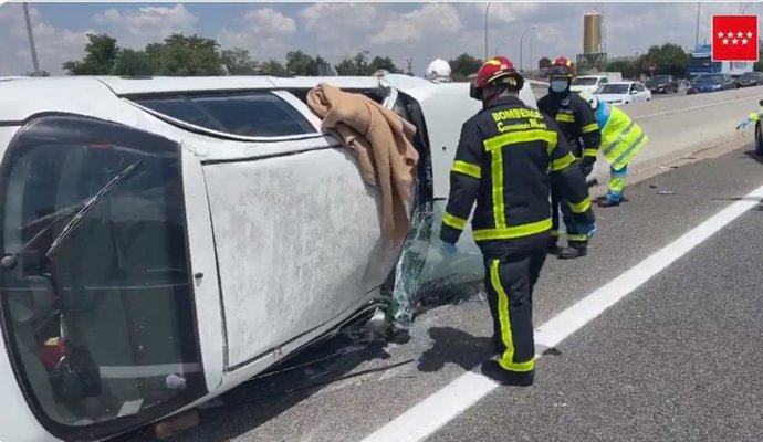 Archivo - Imagen de un accidente de tráfico. 