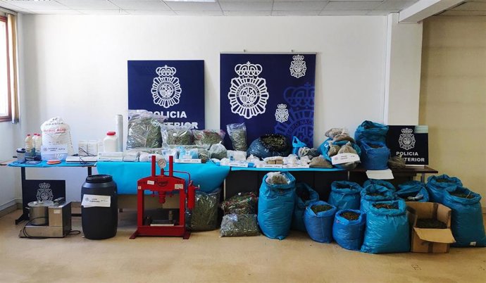 Droga intervenida en la operación en la que se desarticuló un labotorio en Meis (Pontevedra)