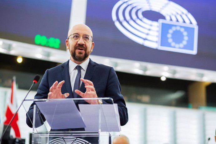 Archivo - FILED - 18 December 2019, France, Strassburg: Charles Michel, President of the European Council, speaks during A plenary session of the European Parliament. Michel and Russian President Vladimir Putin are both hopeful that Sunday's Libya confe