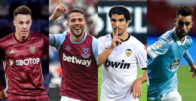 Rodrigo Moreno, Pablo Fornals, Carlos Soler y Brais Méndez