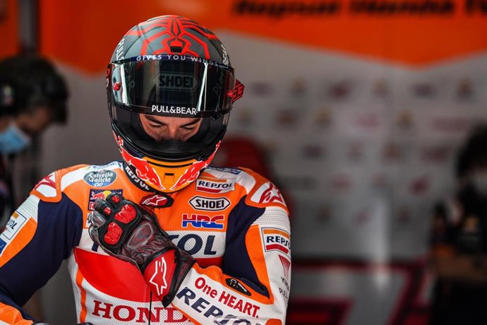 Marc Márquez durante el test de Montmeló