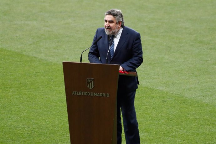 Jose Manuel Rodriguez Uribes, Minister of Culture and Sports, attends during the 2020/2021 spanish league, La Liga, Champions trophy award ceremony celebrated at Wanda Metropolitano stadium on May 22, 2021 in Madrid, Spain.