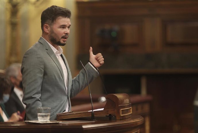 El portavoz del grupo parlamentario de ERC, Gabriel Rufián. Foto de archivo.