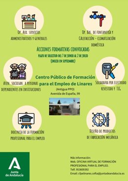 Cartel de los cursos ofertados.