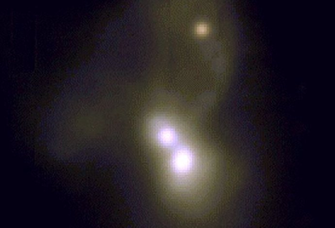 Aspecto del sistema del sistema de triple fusión galáctica