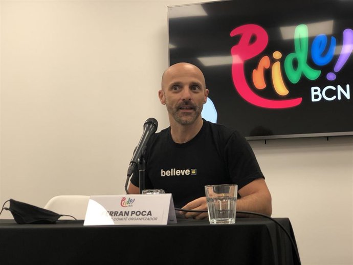 El presidente del Comité Organizador de Pride! Barcelona, este martes 8 de junio de 2021, durante la presentación de las fechas y actividades de la edición de este año.