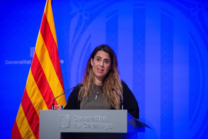 La portavoz del Govern, Patrícia Plaja, en su primera rueda de prensa posterior al Consell Executiu.