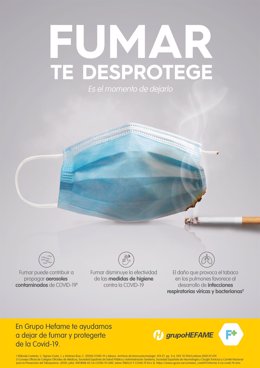 Cartel de la campaña contra el tabaco emprendida por Hefame