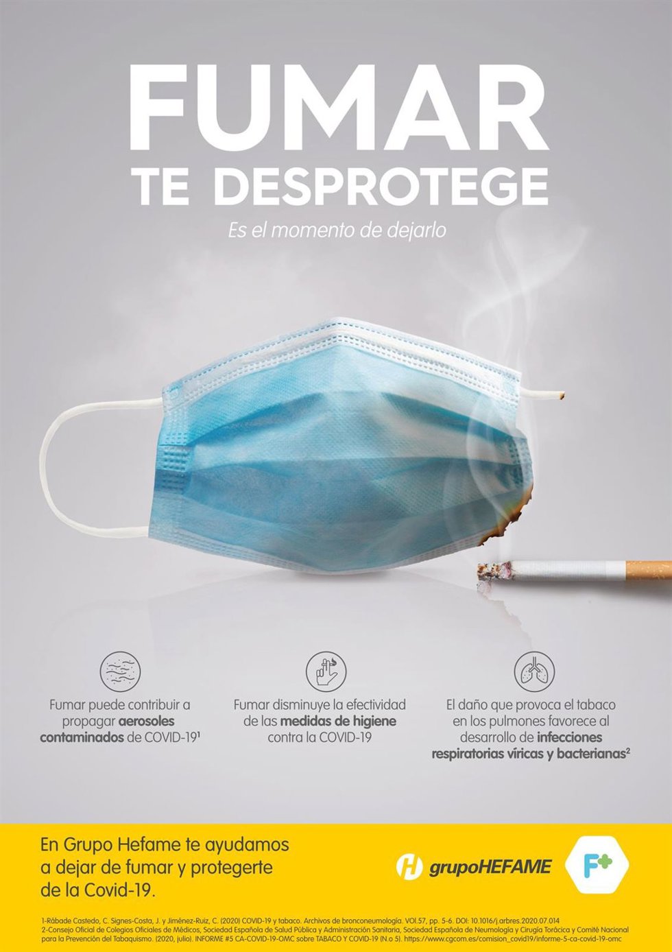 Cartel de la campaña contra el tabaco emprendida por Hefame
