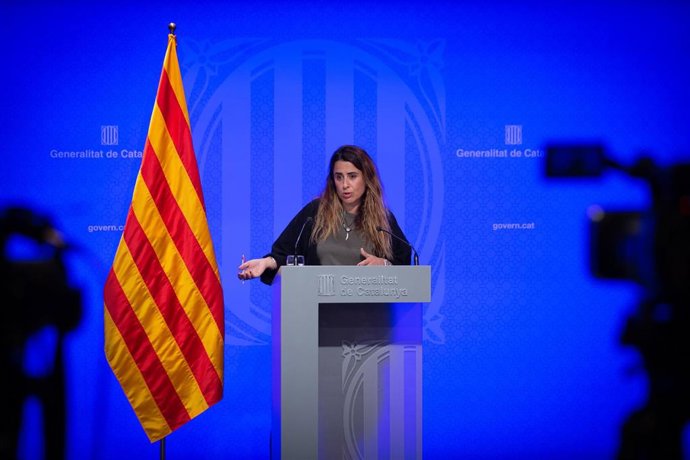 La portavoz del Govern, Patrícia Plaja, en su primera reunión posterior al Consell Executiu.