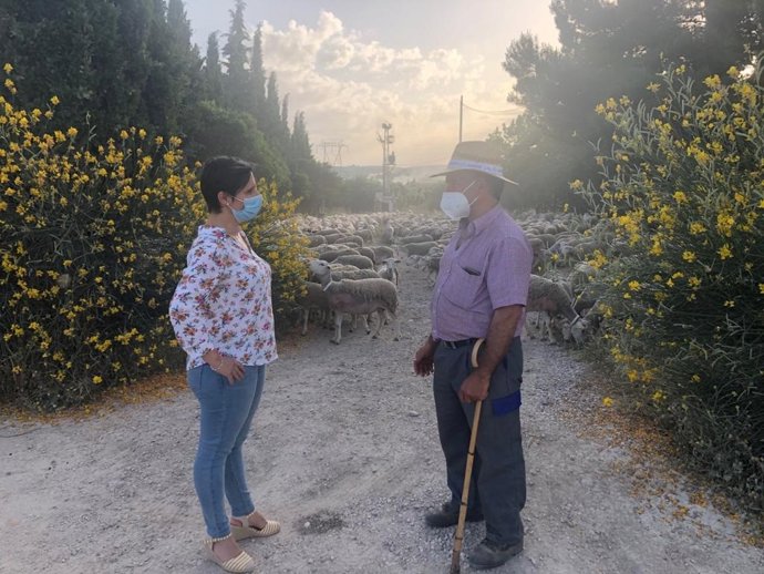 Archivo - La delegada de Agricultura, Ganadería, Pesca y Desarrollo Sostenible, Soledad Aranda, en su encuentro con ganaderos transhumantes