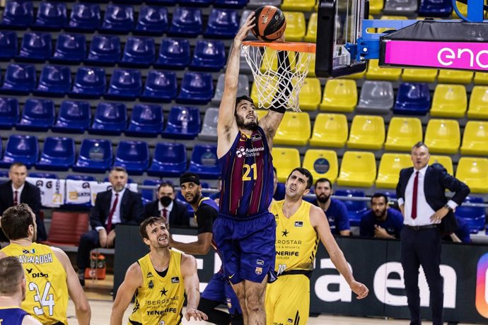 Archivo - during the Liga Endesa ACB match between  Fc Barcelona and Iberostar Tenerife at Palau Blaugrana on November 01, 2020 in Barcelona, Spain.
