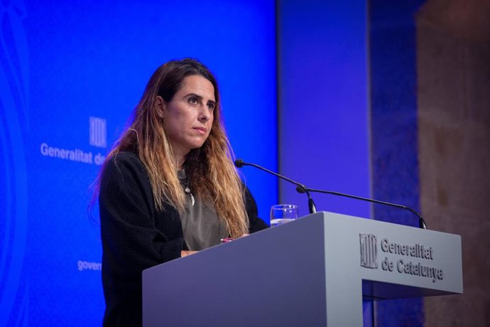 La portavoz del Govern, Patrícia Plaja, en su primera rueda de prensa posterior al Consell Executiu