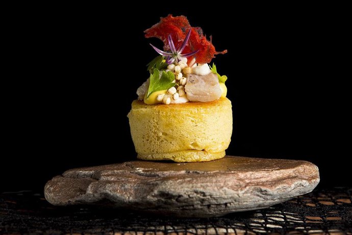 El pincho "Fish-Kaia" de Iñaki Lazcano, del Sorginzulo de Bilbao, campeón de Bizkaia 2021