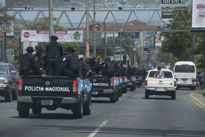 Archivo - Despliegue policial en Nicaragua