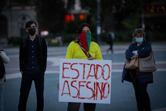 Portesta en Barcelona contra el Gobierno de Colombia.