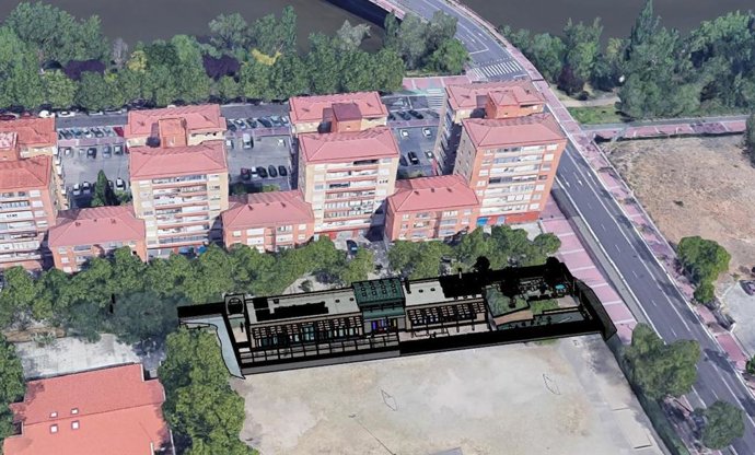 Simulación del futuro edificio de la nueva escuela infantil de La Rondilla, en Valladolid.