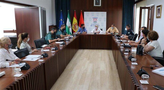Reunión de la Comisión de Seguridad del Covid-19 del Ayuntamiento de Cartaya (Huelva).