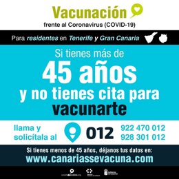 Vacunación para más de 45 años