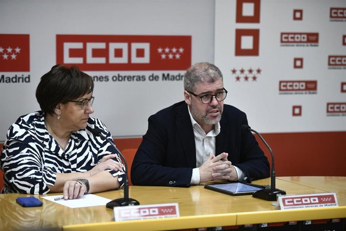 Archivo - La secretaria de Acción sindical, Mari Cruz Vicente y el secretario general de CCOO, Unai Sordo