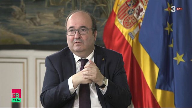 El ministre i primer secretari del PSC, Miquel Iceta, en una entrevista de TV3.