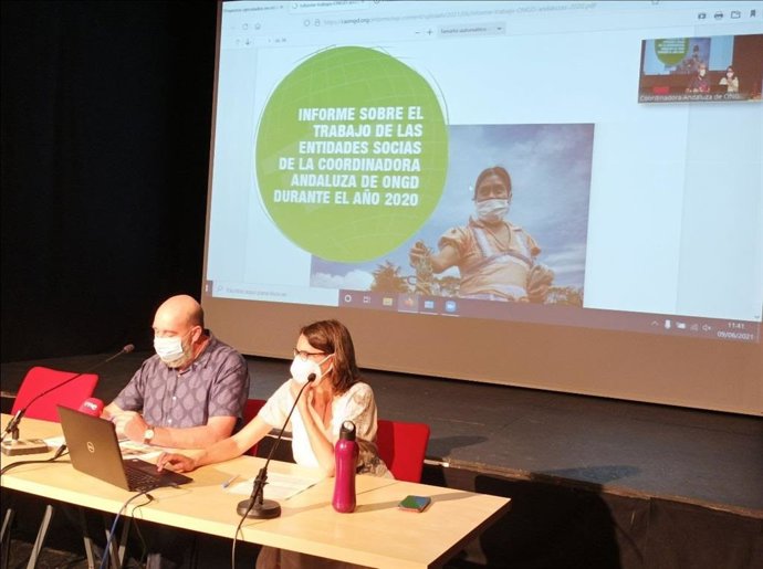 Acto de presentación del informe de 2020 de la Caongd en la mañana de este miércoles en Sevilla