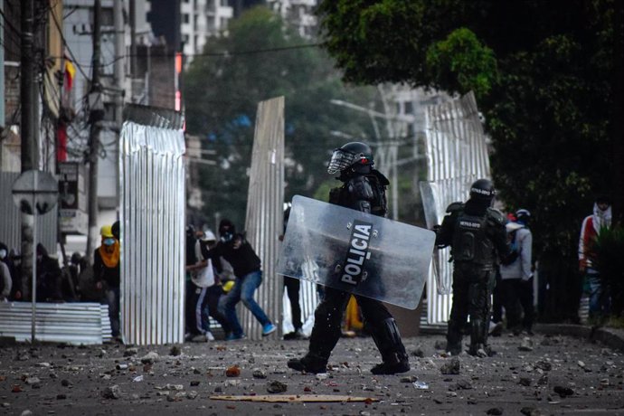 Enfrentamientos entre la Policía de Colombia y manifestantes durante las últimas protestas contra la agenda económica del Gobierno y la represión de las protestas