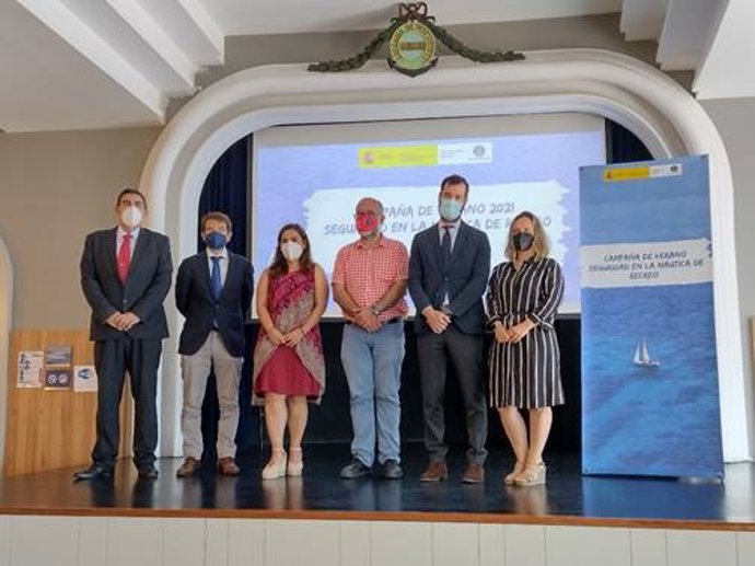 Presentación de la campaña de verano de Salvamento Marítimo para la seguridad en la náutica de recreo, centrada en la sostenibilidad y la prevención de accidentes. En Tarragona, el 9 de junio de 2021.