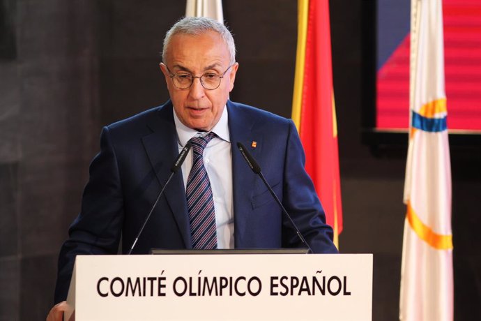 El presidente del COE, Alejandro Blanco, en una presentación en la sede de dicho organismo en Madrid.