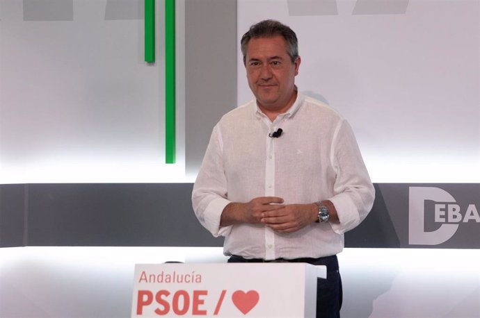 El candidato de las primarias del PSOE-A Juan Espadas, en una foto de archivo del debate a tres de la campaña.