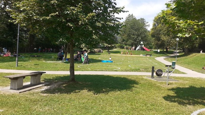Una de las playas verdes de Bilbao.