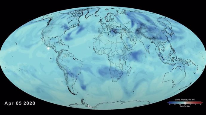 Anomalía negativa de ozono troposférico en el momento álgido de los confinamientos locales por la pandemia del coronavirus