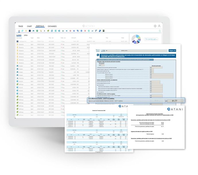 Herramienta de Atani para facilitar la declaración de transacciones con criptomonedas a Hacienda.
