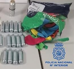 Policía Nacional alerta de los peligros del consumo del 'gas de la risa'