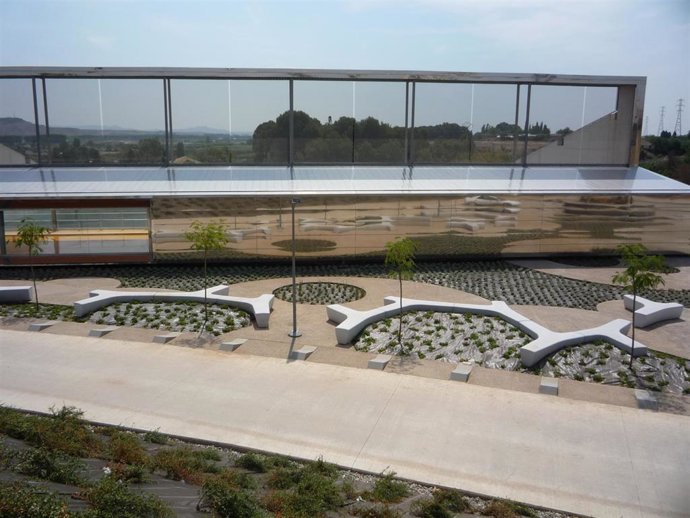 Estado del tanque de tormentas de Tudela en su inauguración en 2008