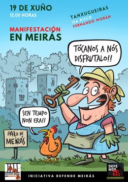 Cartel de la manifestación convocada ante el Pazo de Meirás el 19 de junio